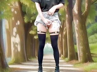 SCHOOLGIRL LADYBOY CUTE SHEMALE CUMSHOTS IN THE PARK AREA WHEN PEOPLE AREN'T CROWDED BUT SOME GUYS CAUGHT ME THERE